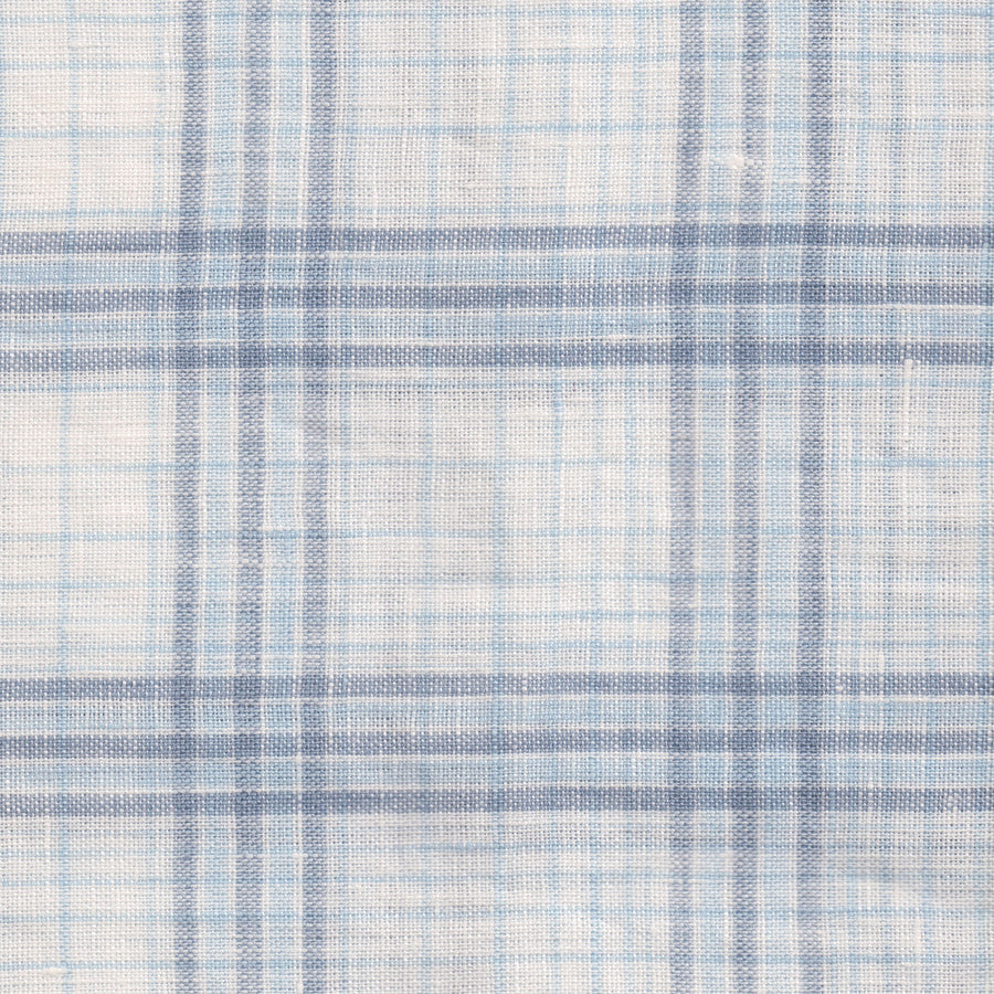 Linen Plaid - Blue and White