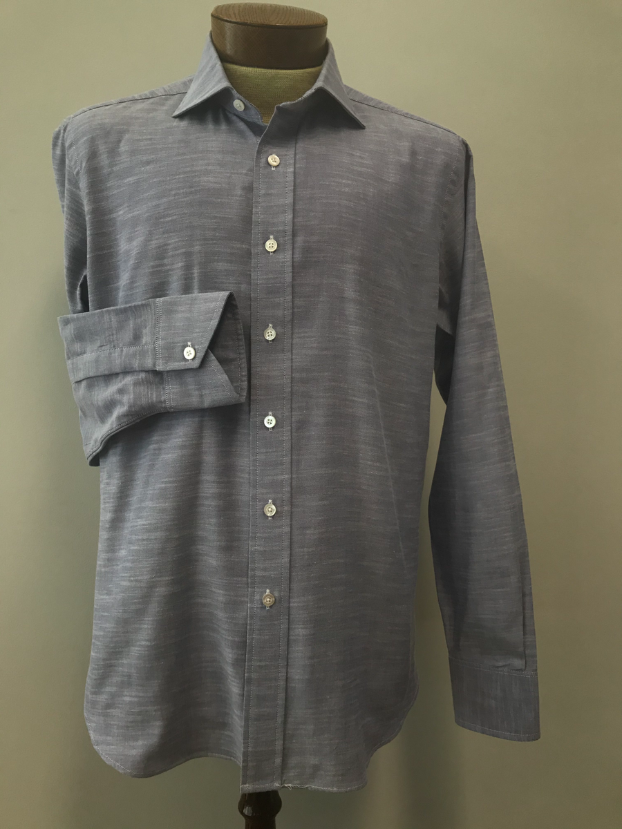 Blue Cotton / Linen Shirt – CEGO Shirtmaker
